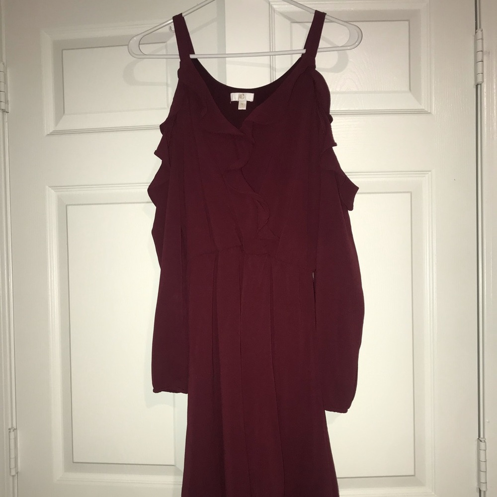 Maroon Ruffle Dress